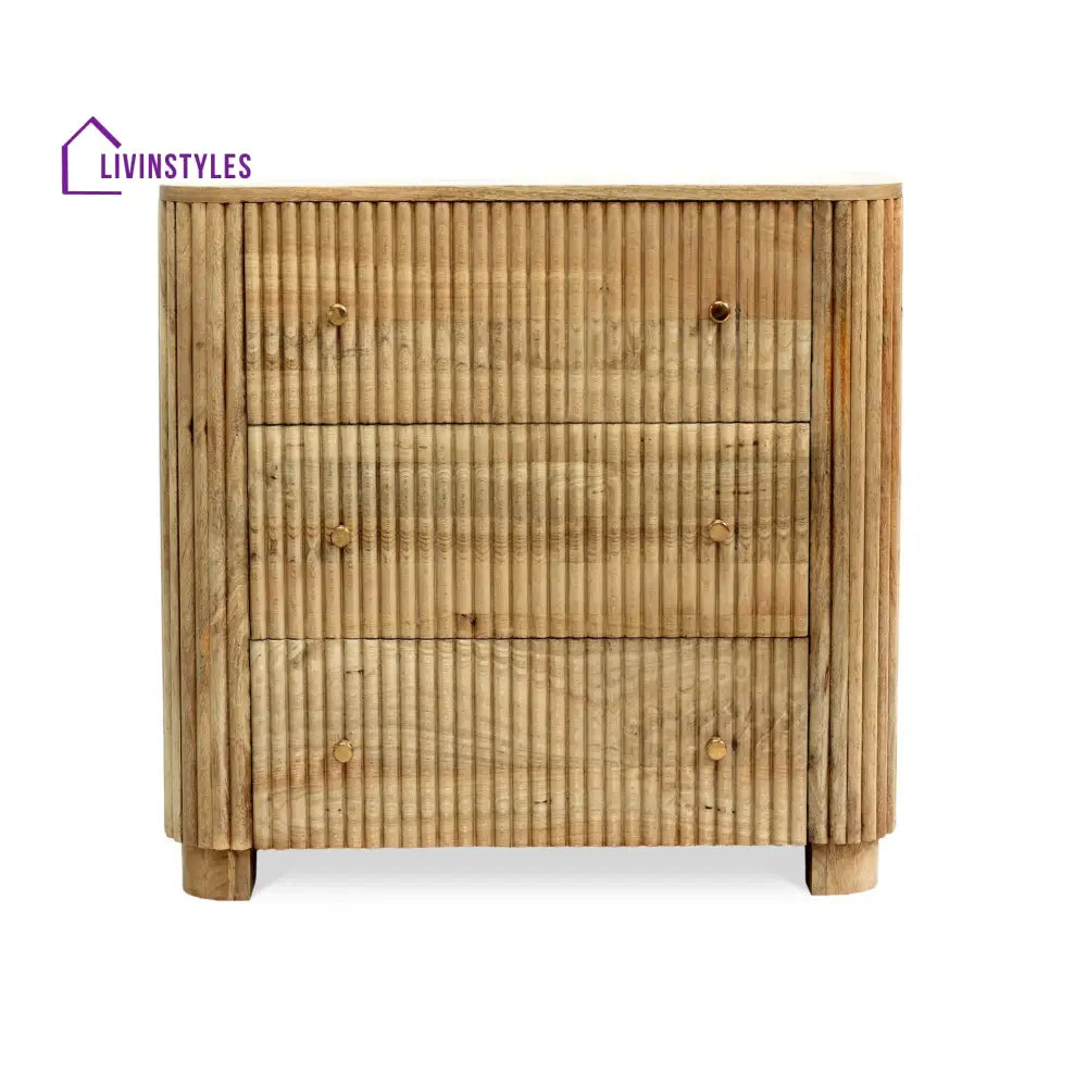 Fidel Mango Wood 3 Drawer Chest - Natural Chest of Drawers