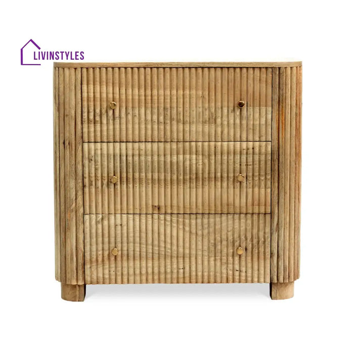 Fidel Mango Wood 3 Drawer Chest - Natural Chest of Drawers