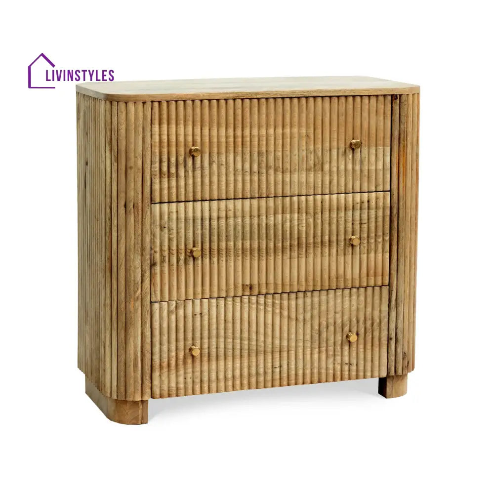 Fidel Mango Wood 3 Drawer Chest - Natural Chest of Drawers