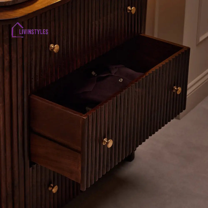 Fidel Mango Wood 3 Drawer Chest - Walnut Chest of Drawers