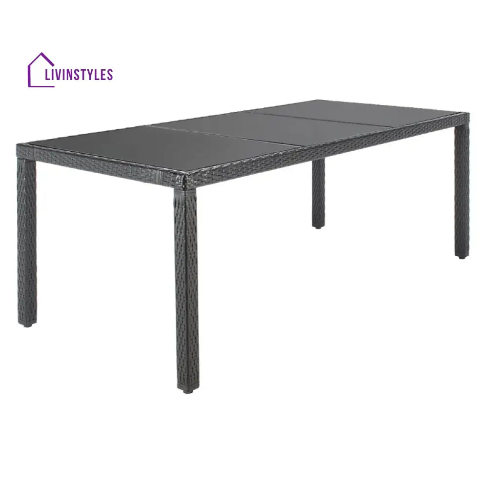 Filiberto Outdoor Patio Dining Set 8 Chairs and 1 Table (Black) - Dining sets