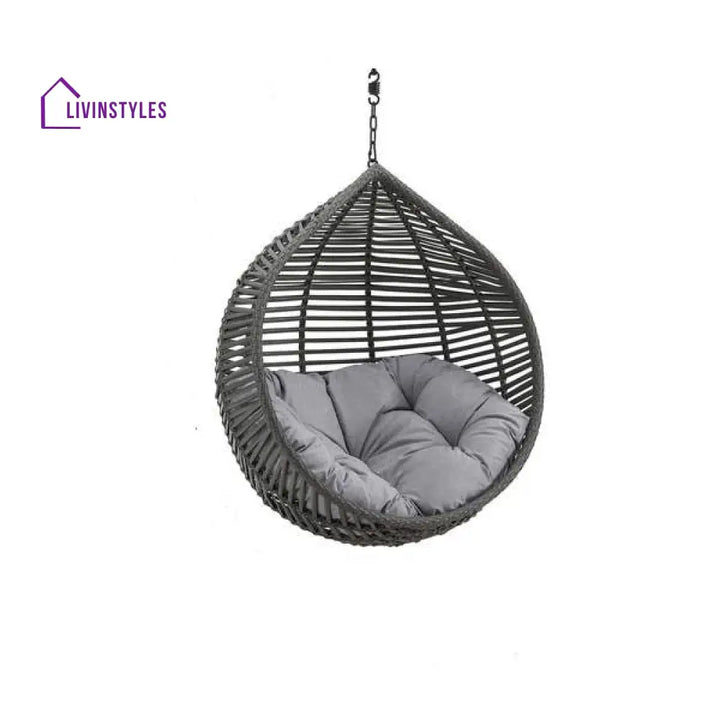 Fillipo Single Seater Hanging Swing Without Stand For Balcony Garden Swing (Black) - Swings