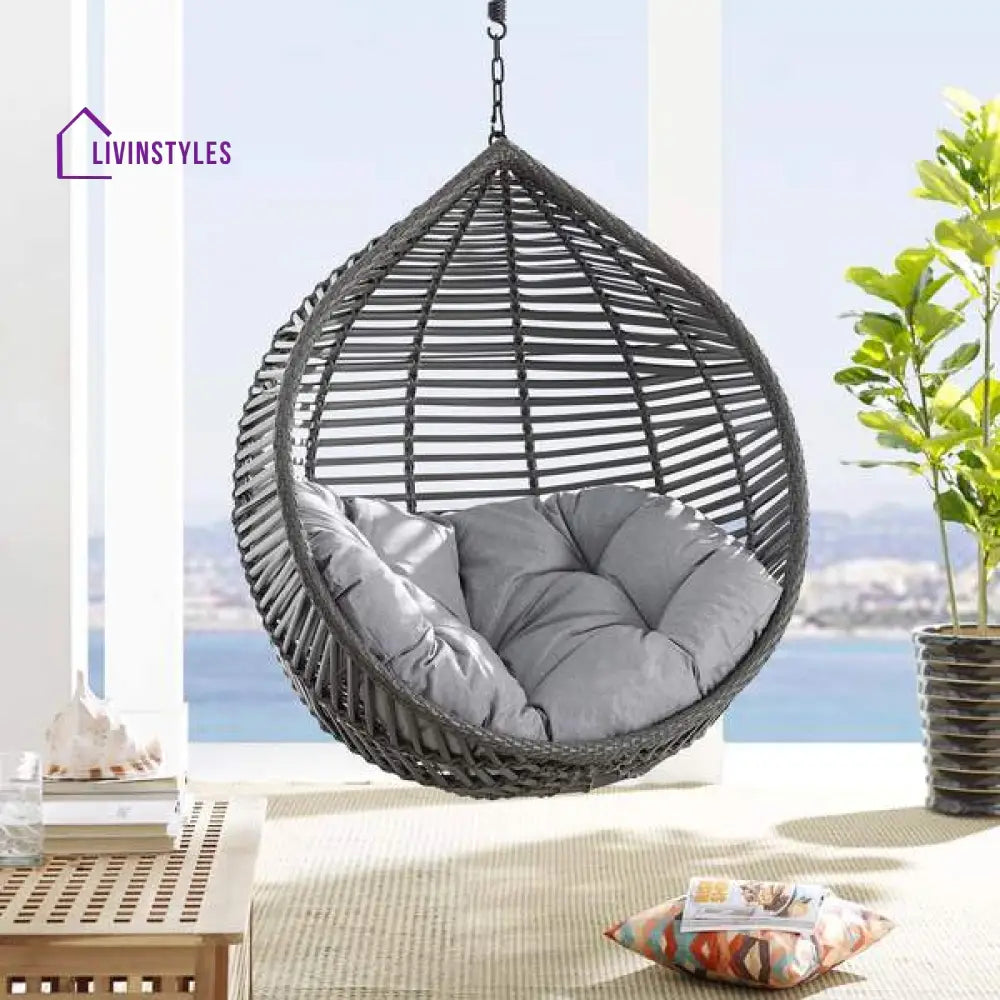 Fillipo Single Seater Hanging Swing Without Stand For Balcony Garden Swing (Black) - Swings