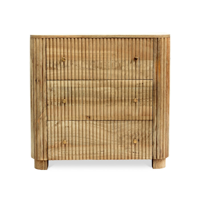Fidel Mango Wood 3 Drawer Chest - Natural Chest of Drawers