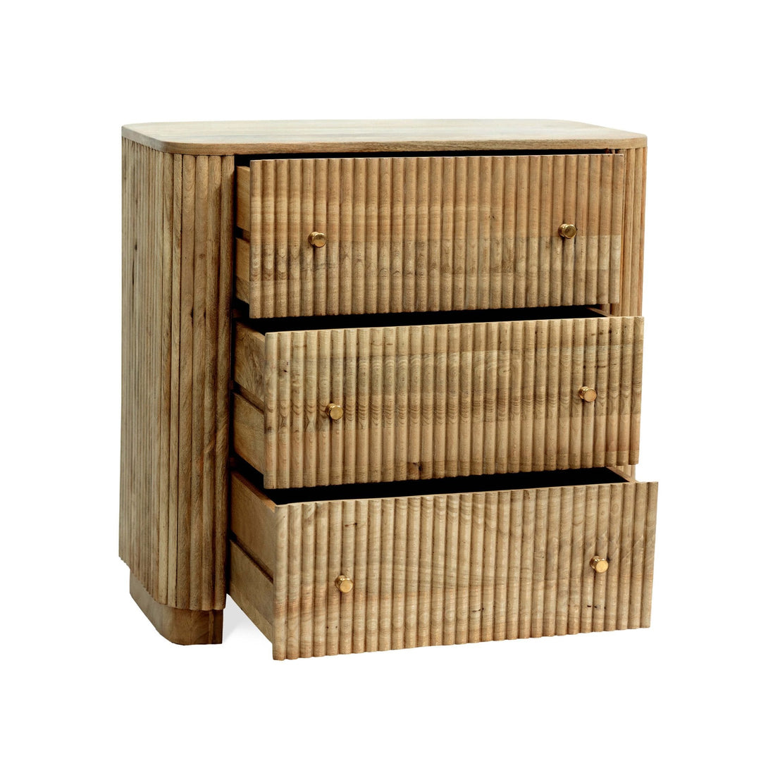 Fidel Mango Wood 3 Drawer Chest - Natural Chest of Drawers