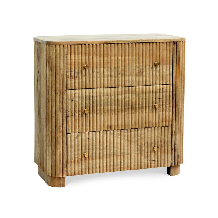 Fidel Mango Wood 3 Drawer Chest - Natural Chest of Drawers