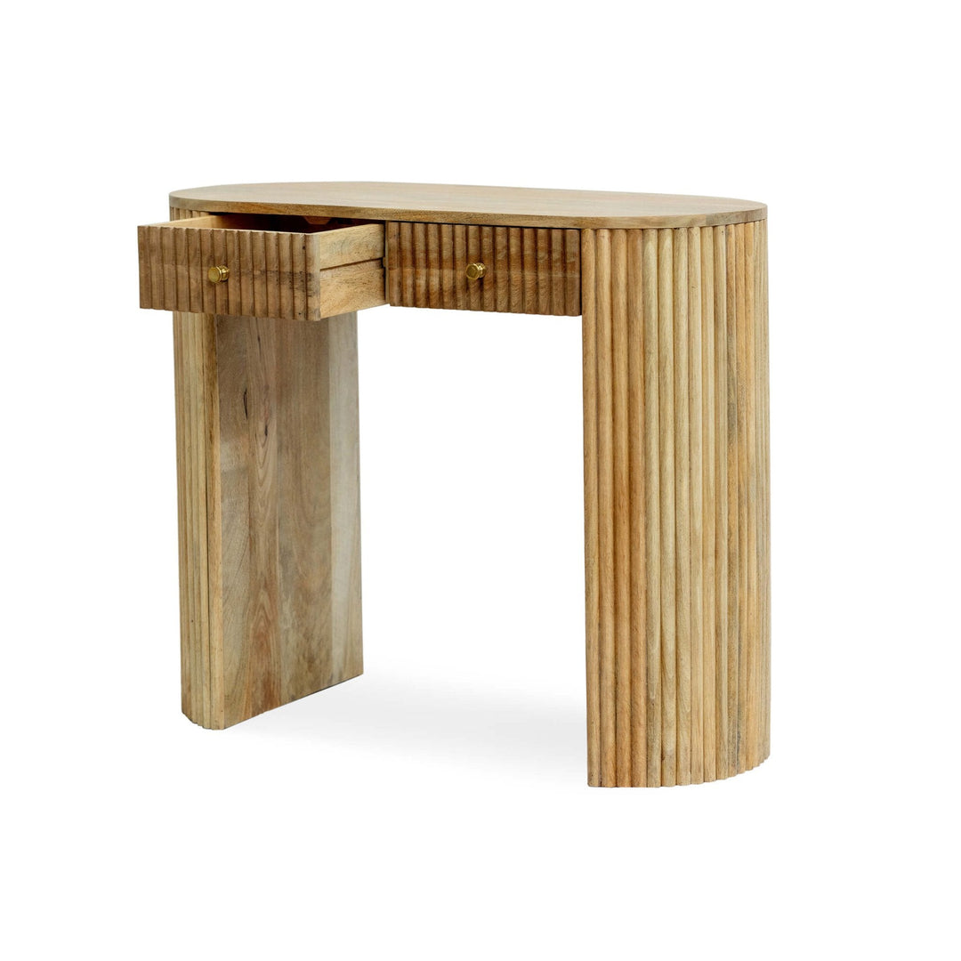 Bruno Mango Wood Dressing Table Console - Natural