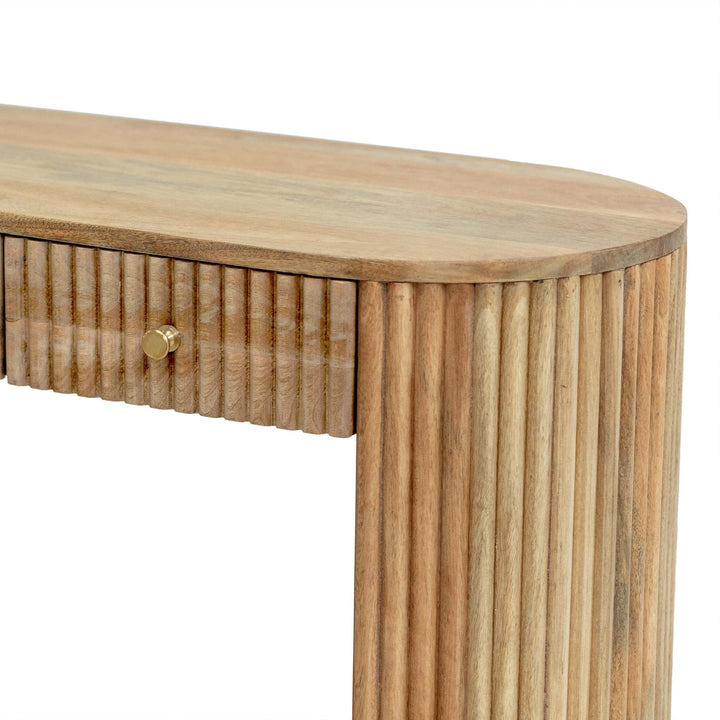 Bruno Mango Wood Dressing Table Console - Natural