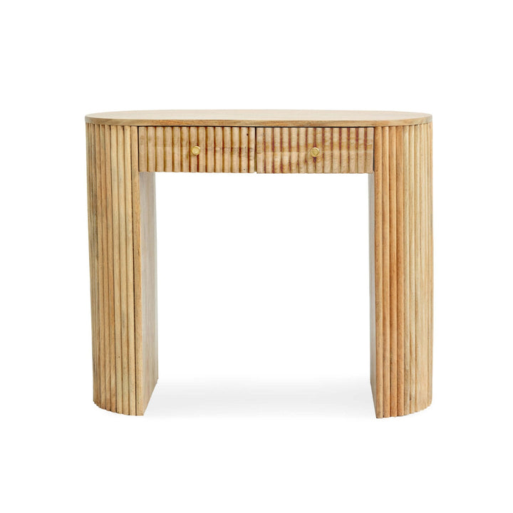 Bruno Mango Wood Dressing Table Console - Natural