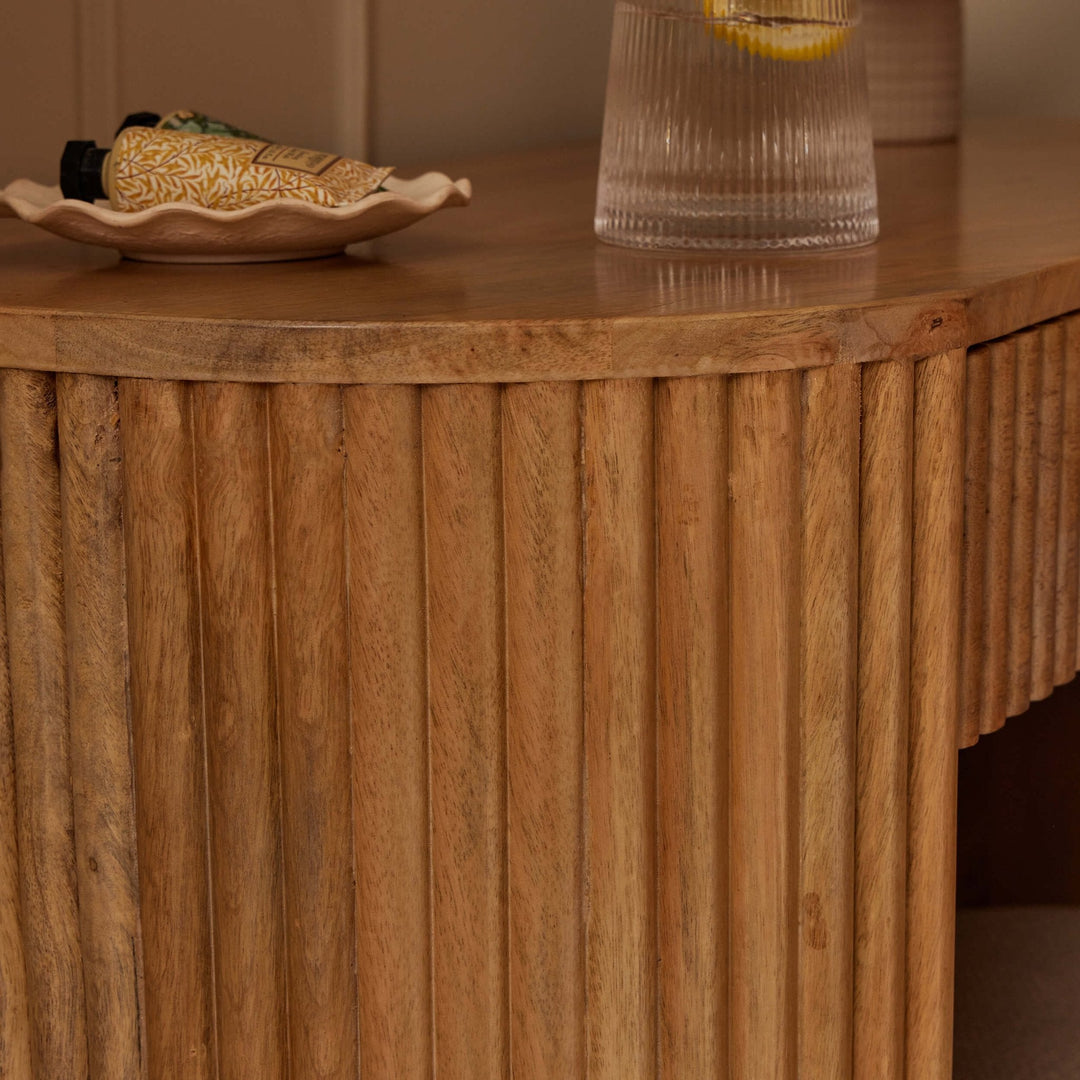 Bruno Mango Wood Dressing Table Console - Natural