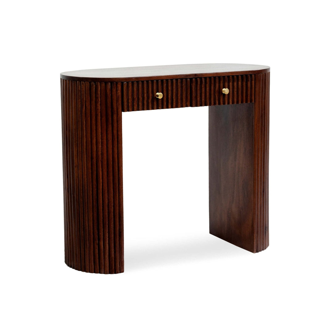 Bruno Mango Wood Dressing Table Console - Walnut