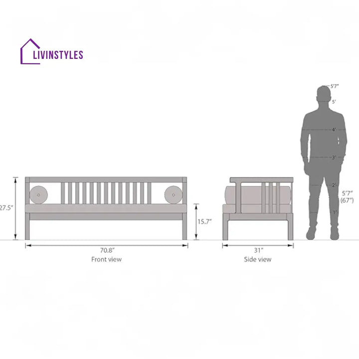 Finn Diwan Bed in Grey Teak