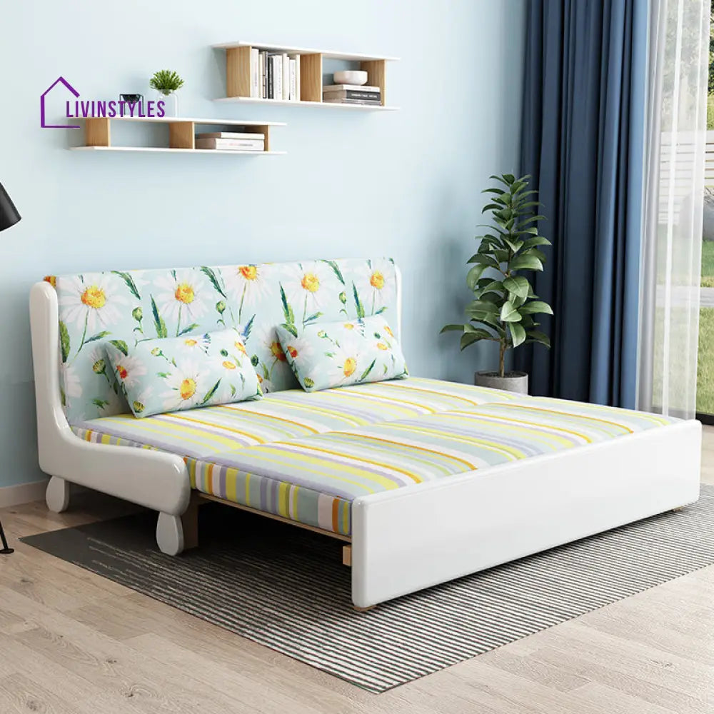 Solid Wood Pull Out Sofa Bed 112cm/42inch / White SOFA BED