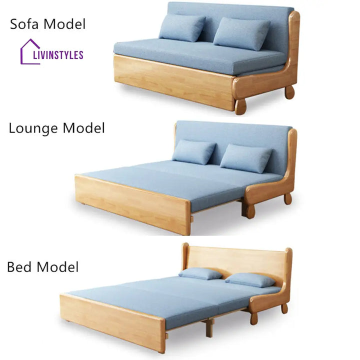 Solid Wood Pull Out Sofa Bed 112cm/42inch / Natural SOFA BED