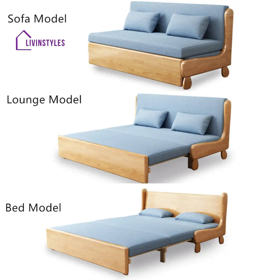 Solid Wood Pull Out Sofa Bed 112cm/42inch / Natural SOFA BED