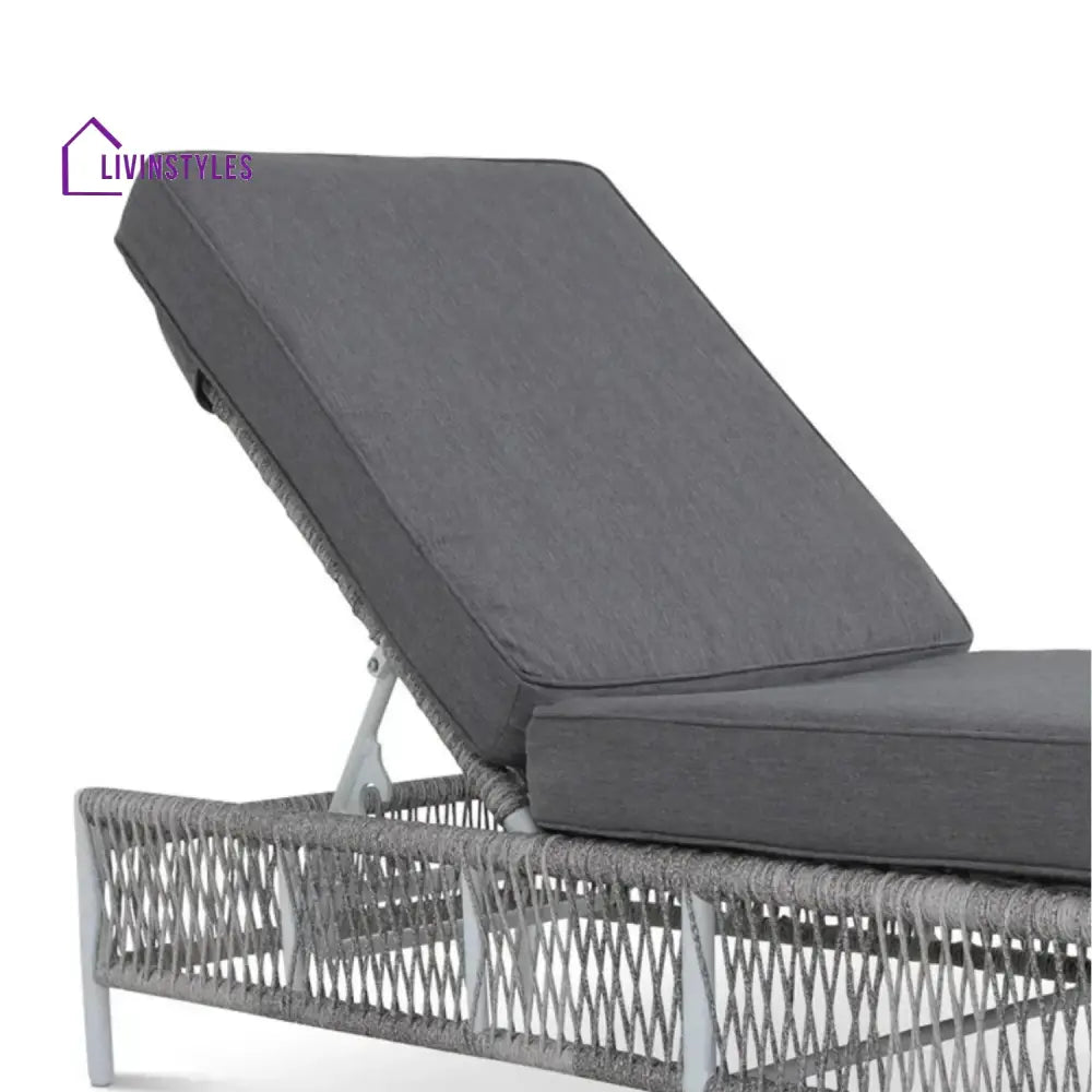 Fiora Outdoor Rope Lounge Chairs Set of 2 with Thick Cushions - Lounger Set