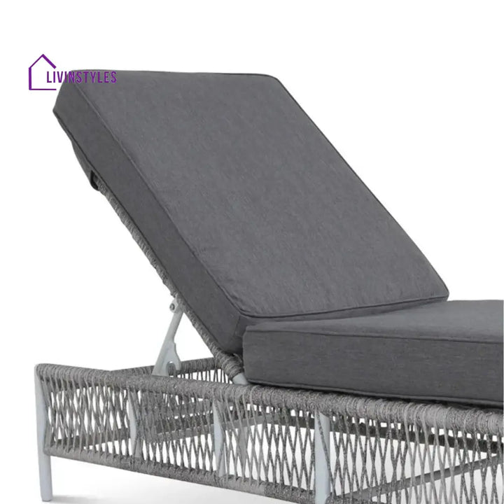 Fiora Outdoor Rope Lounge Chairs Set of 2 with Thick Cushions - Lounger Set