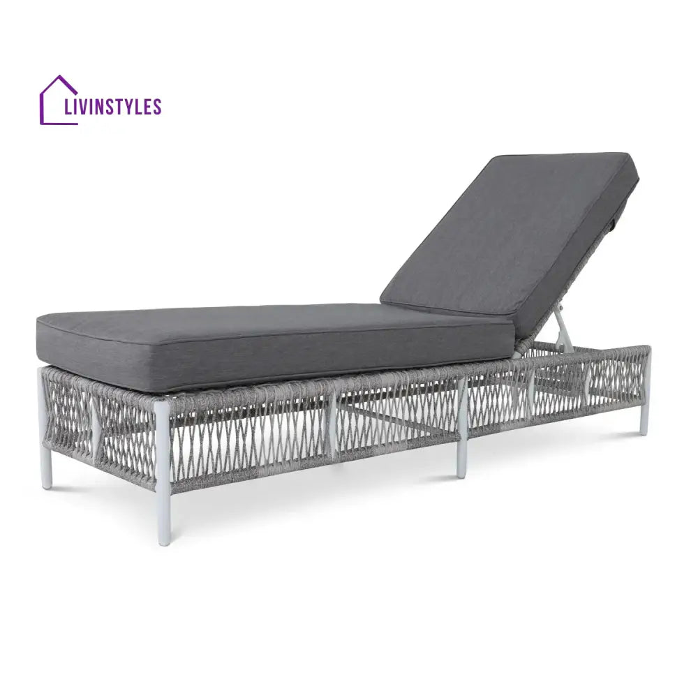 Fiora Outdoor Rope Lounge Chairs Set of 2 with Thick Cushions - Lounger Set