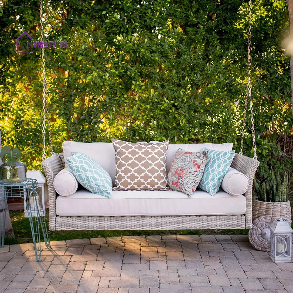 Fiorentini Double Seater Hanging Swing Without Stand For Balcony Garden Swing (Beige) - Swings