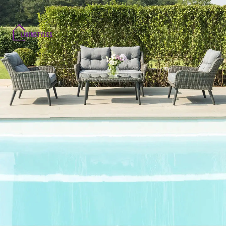 Fiorentino Outdoor Sofa Set 2 Seater 2 Single seater and 1 Center Table (Grey) - Sofa Sets