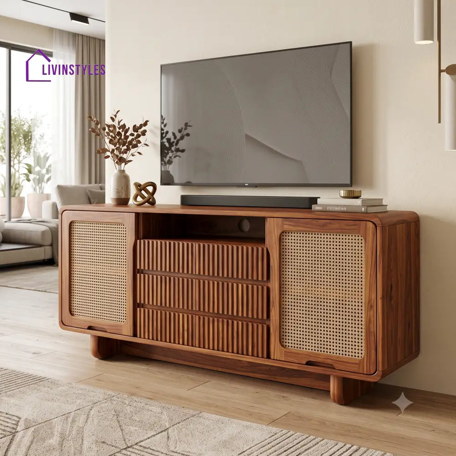 Fleur Solid Sheesham Wood Tv Unit for Living Room | Tv Cabinet | Tv Console Unit