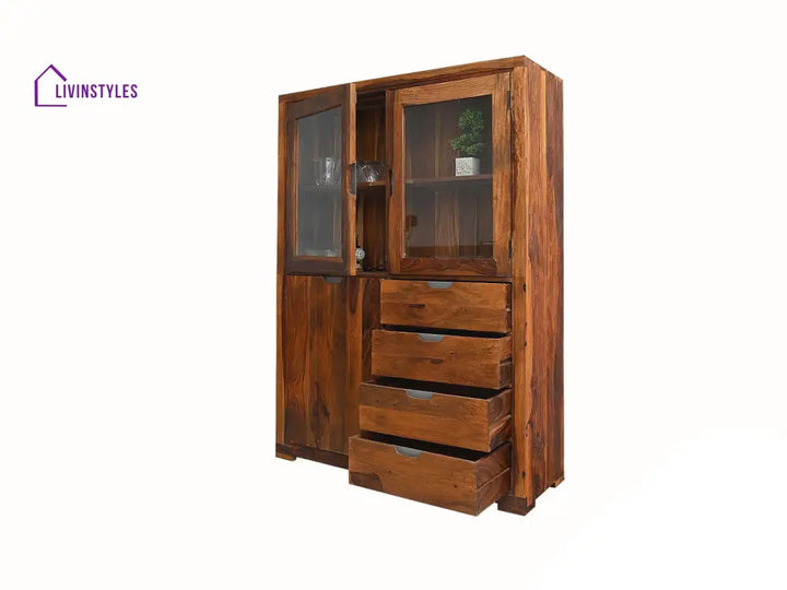 Flor Sheesham Wood Crockery Unit Cabinet