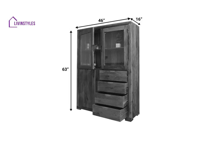 Flor Sheesham Wood Crockery Unit Cabinet