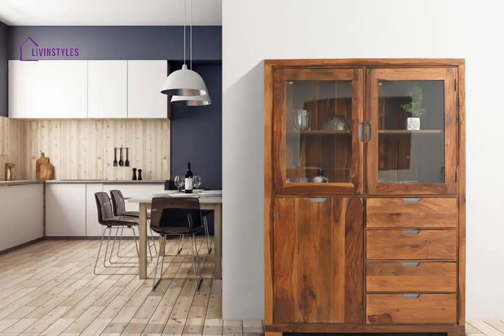 Flor Sheesham Wood Crockery Unit Cabinet