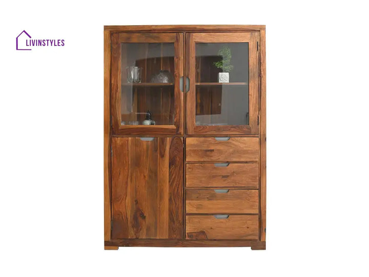 Flor Sheesham Wood Crockery Unit Cabinet