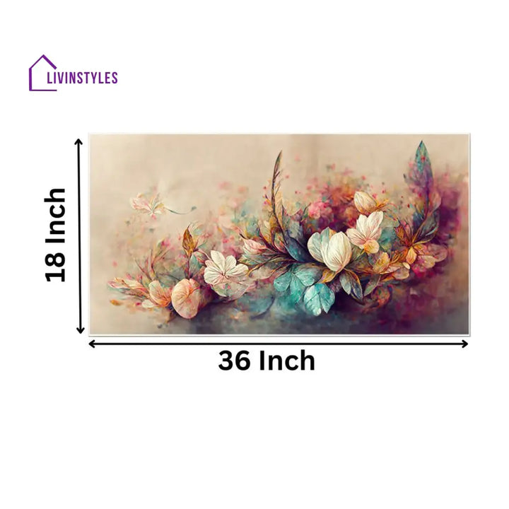 Flowers And Butterflies: Serene Oasis Wall Painting
