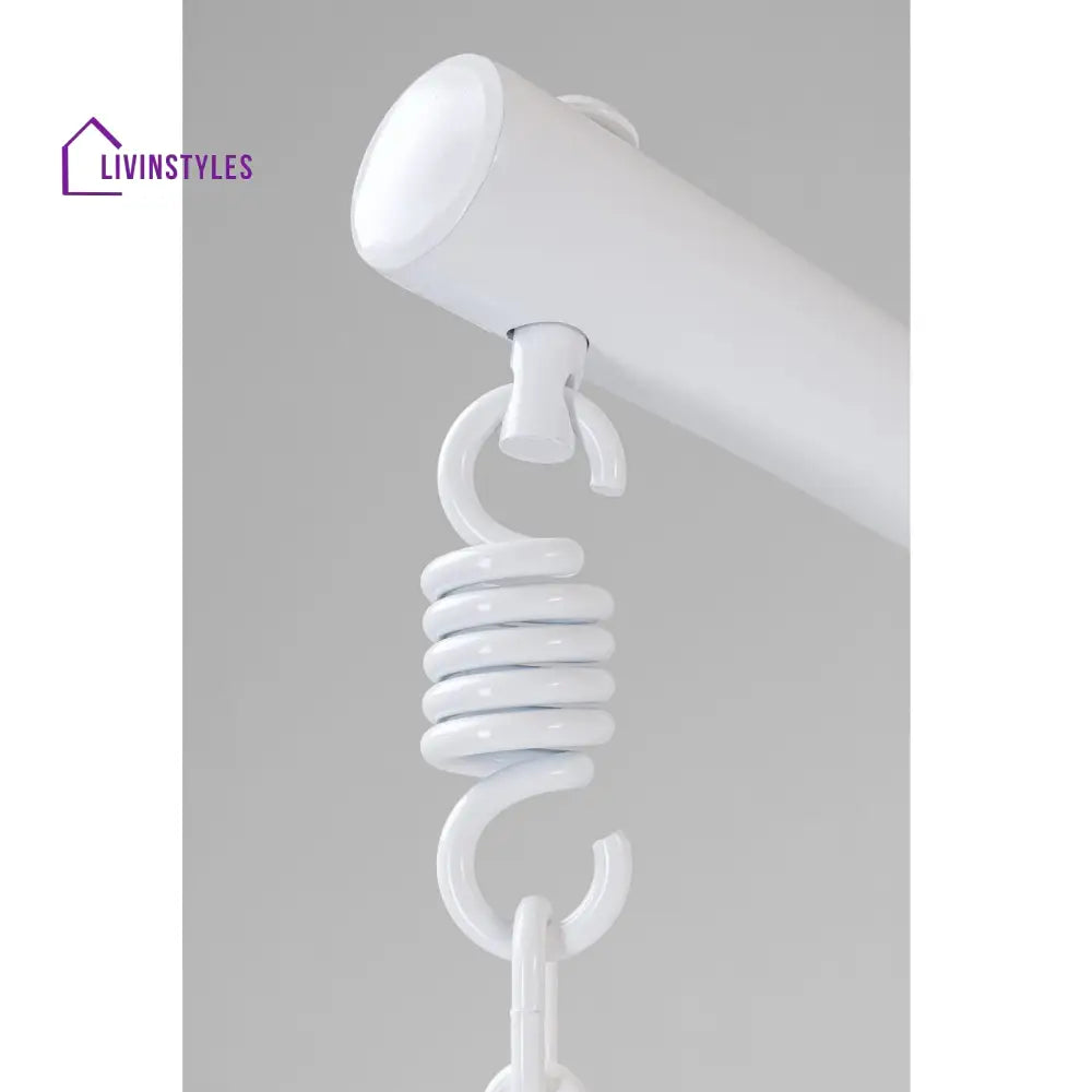 Flutter Single Seater Hanging Swing With Stand For Balcony Garden (White) - Swings