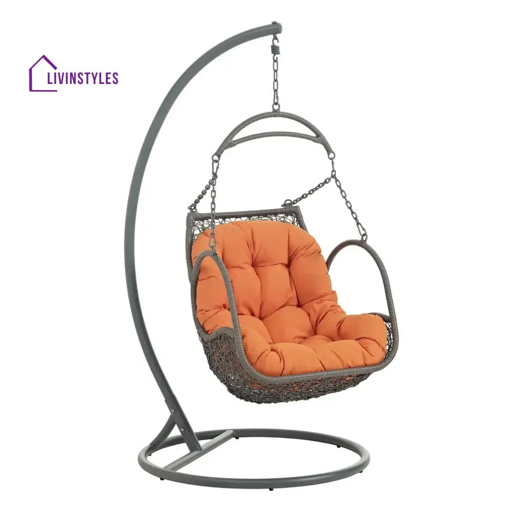 Folake Outdoor Rattan Wicker Hanging Swing Chair with Cushion - Swing