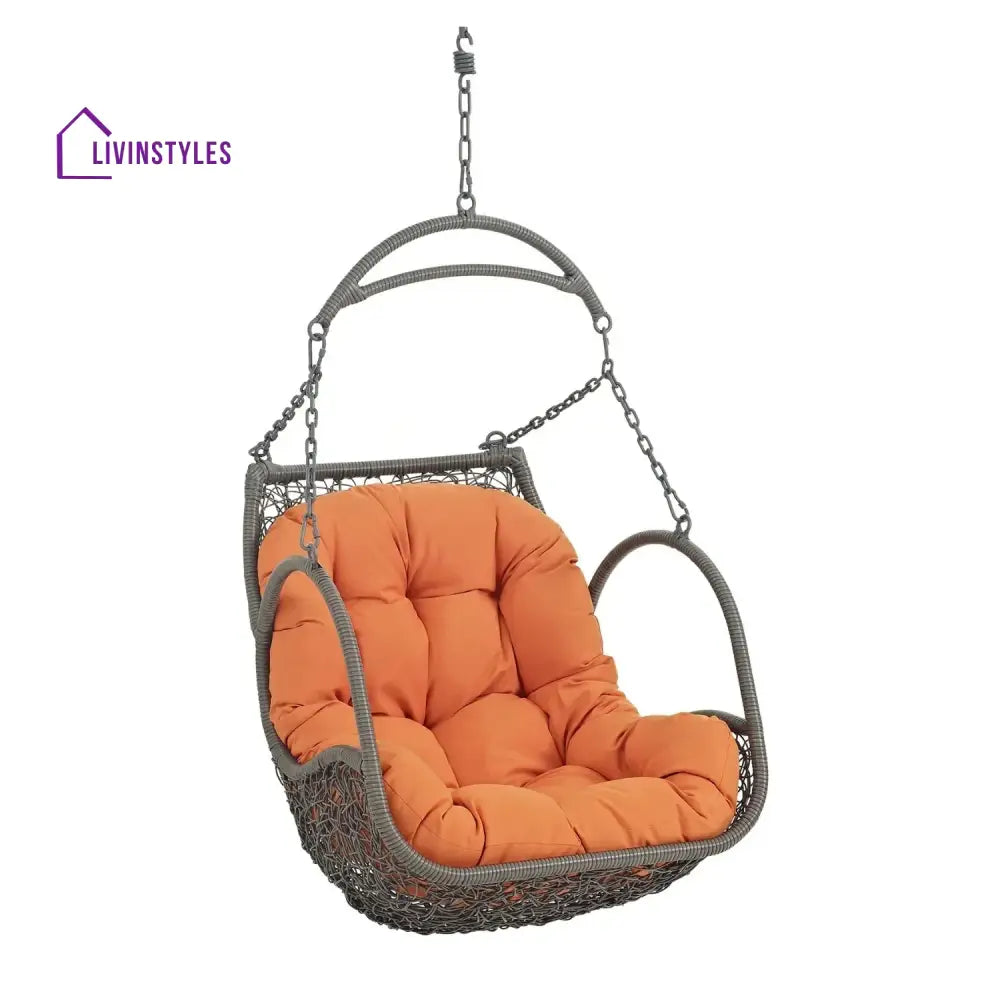 Folake Outdoor Rattan Wicker Hanging Swing Chair with Cushion - Swing