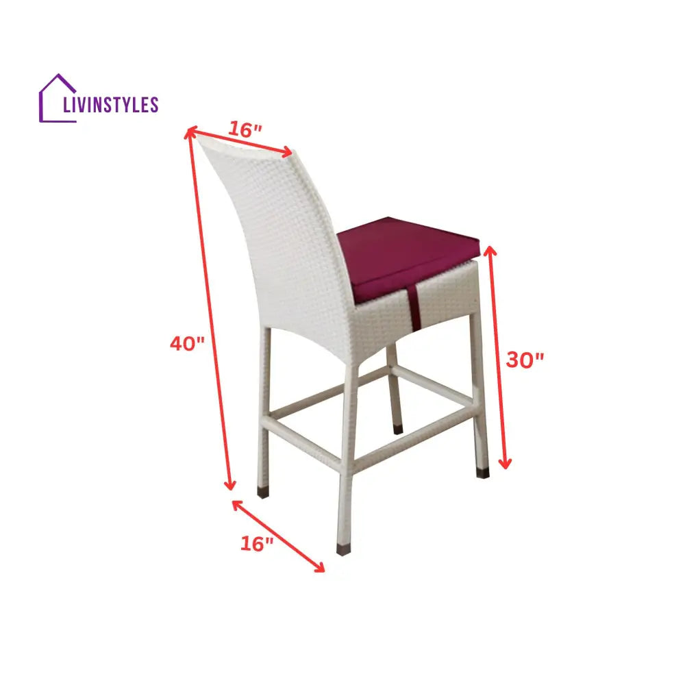 Forst Outdoor Patio Bar Sets 4 Chairs and 1 Table (White) - Bar Sets
