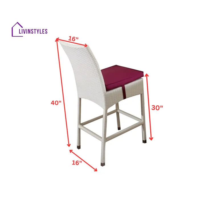 Forst Outdoor Patio Bar Sets 4 Chairs and 1 Table (White) - Bar Sets