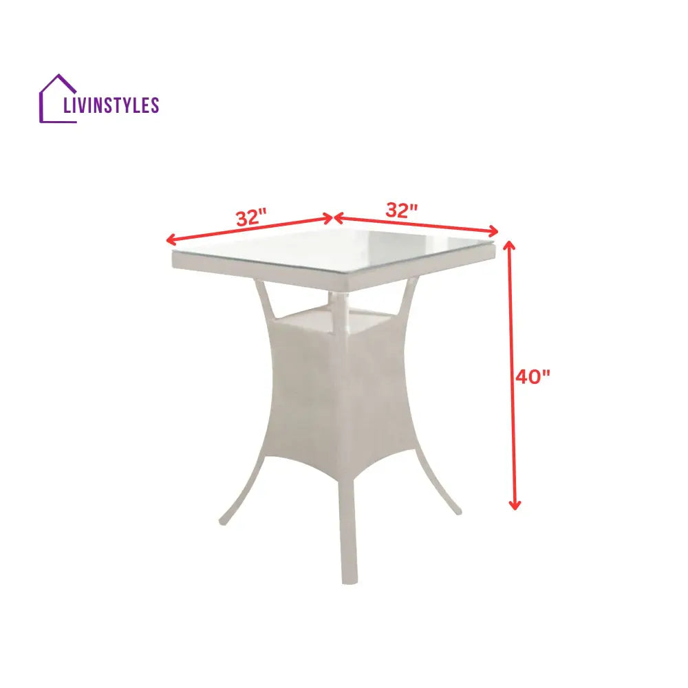 Forst Outdoor Patio Bar Sets 4 Chairs and 1 Table (White) - Bar Sets