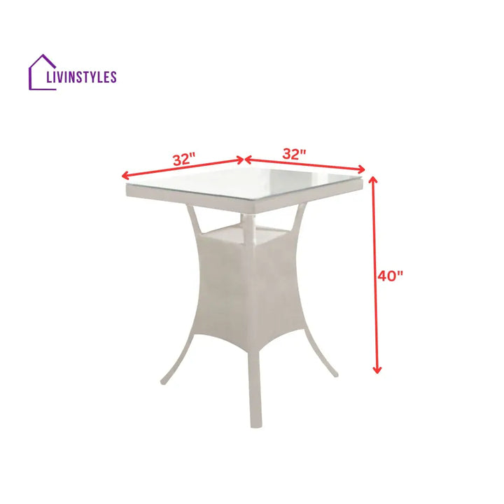 Forst Outdoor Patio Bar Sets 4 Chairs and 1 Table (White) - Bar Sets
