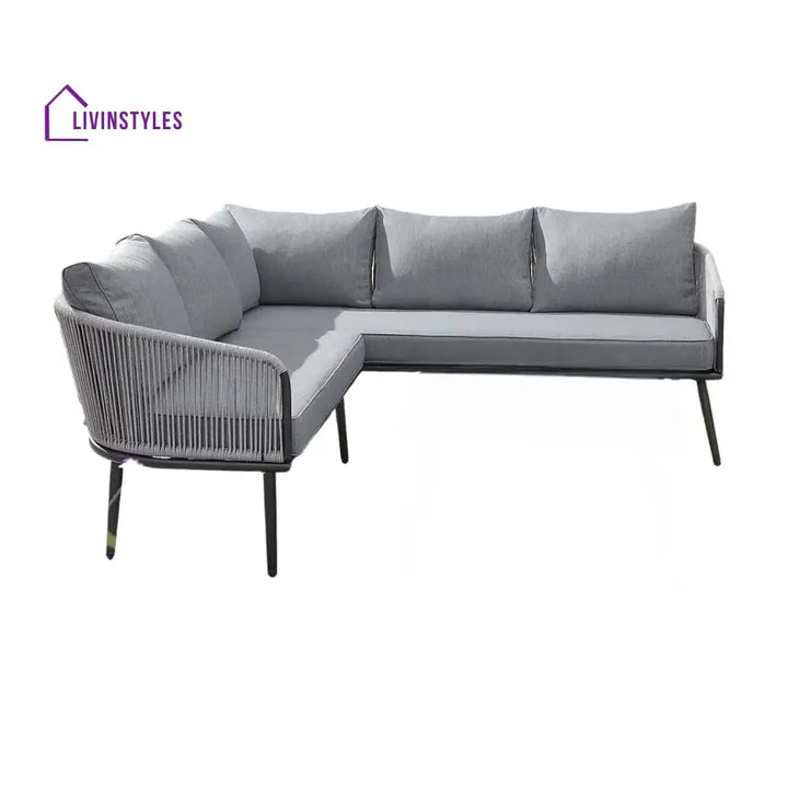 Fozia Outdoor Rope L-Shaped Conversation Sofa Set - Sofa Set