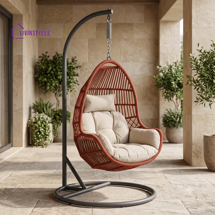 Franciszek Premium MS Frame with Powder Coated Outdoor Swing Chair with Stand