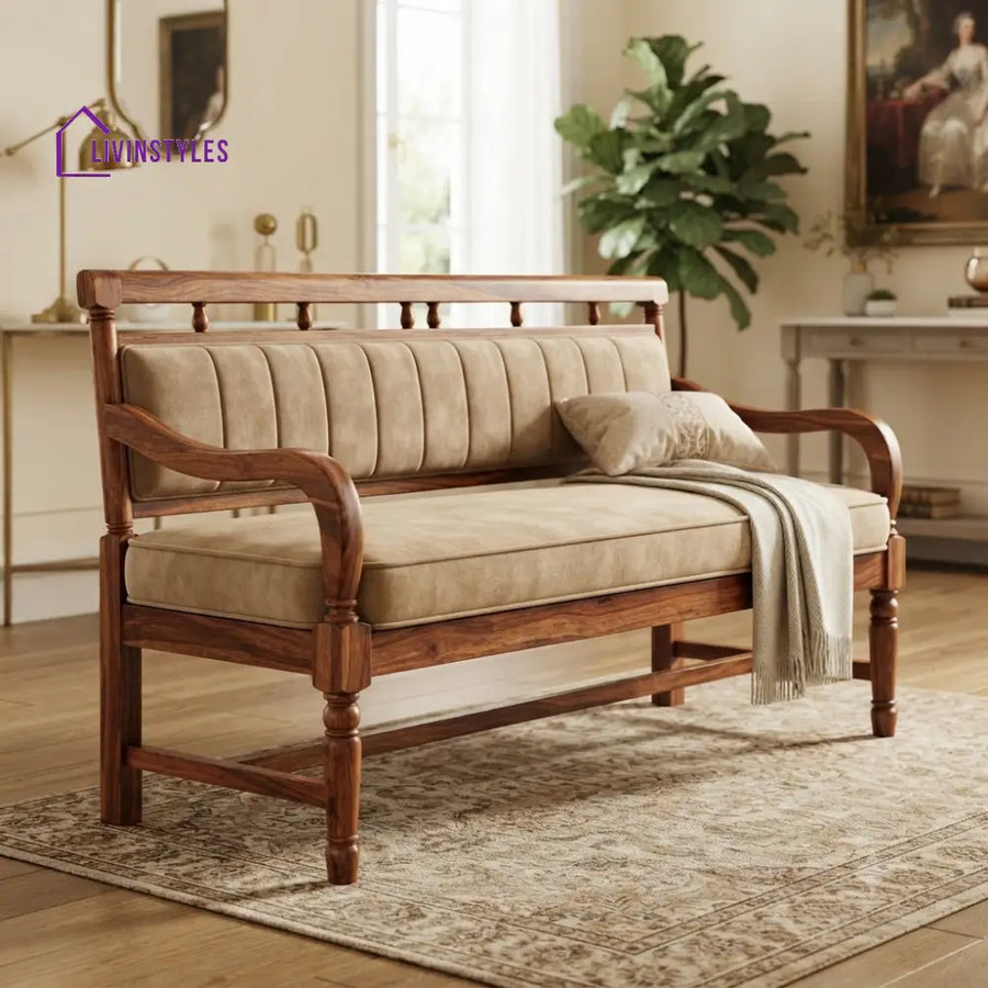 François Wooden Bench for Living Room | Bedroom | Extra Seating