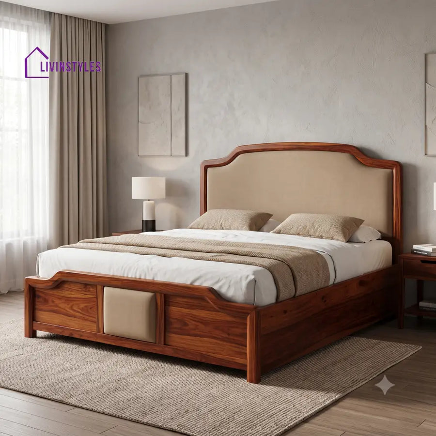 Fredy Wooden Double Bed | Hydraulic Bed in King Size
