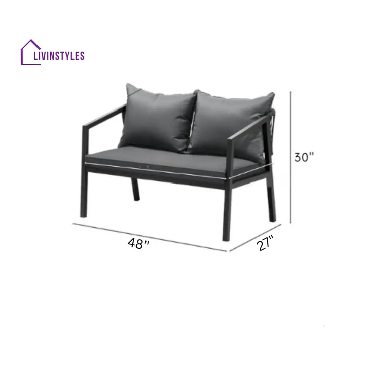 Freig Outdoor Sofa Set 2 Seater 2 Single seater and 1 Center Table (Dark Grey) Braided & Rope - Sofa Sets
