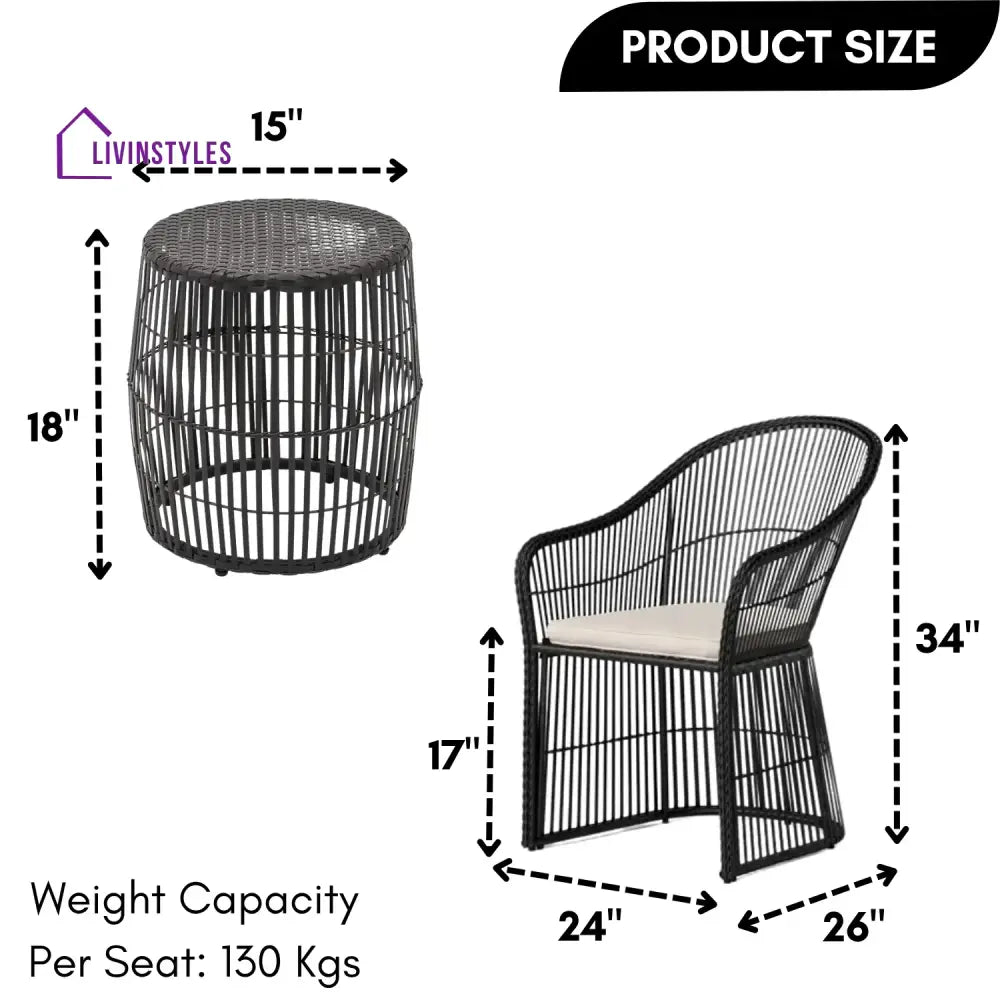 Freya 3-Piece Outdoor Rattan Wicker Patio Set - Patio Set