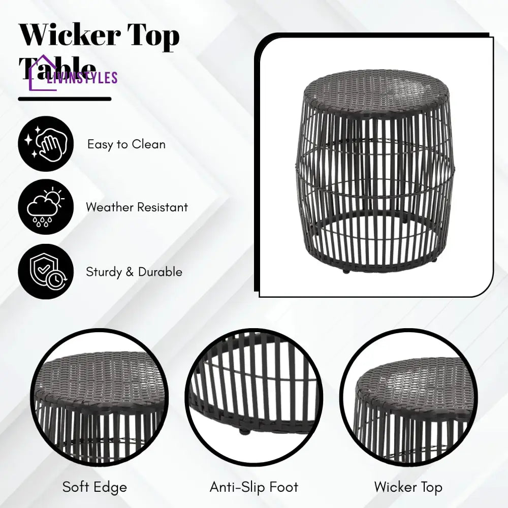 Freya 3-Piece Outdoor Rattan Wicker Patio Set - Patio Set