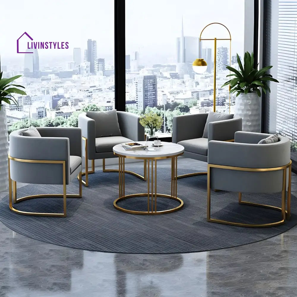Freya Metal Dining Chair | Velvet Fabric | High Density Foam