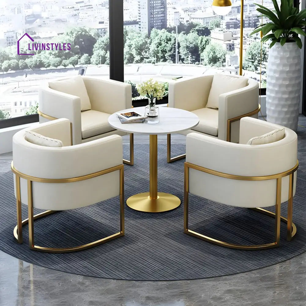 Freya Metal Dining Chair | Velvet Fabric | High Density Foam