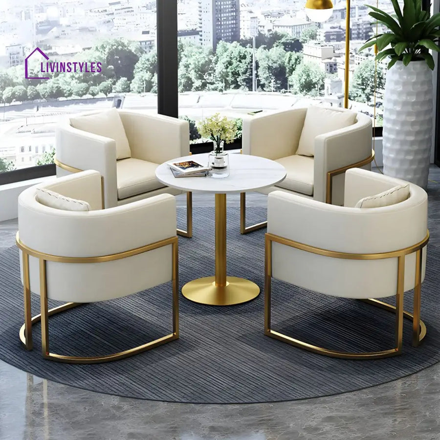 Freya Metal Dining Chair | Velvet Fabric | High Density Foam