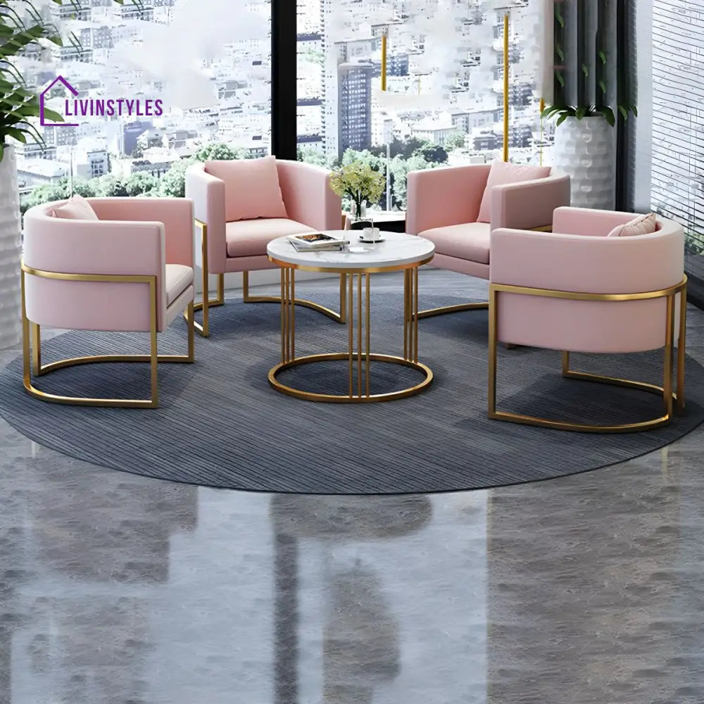 Freya Metal Dining Chair | Velvet Fabric | High Density Foam