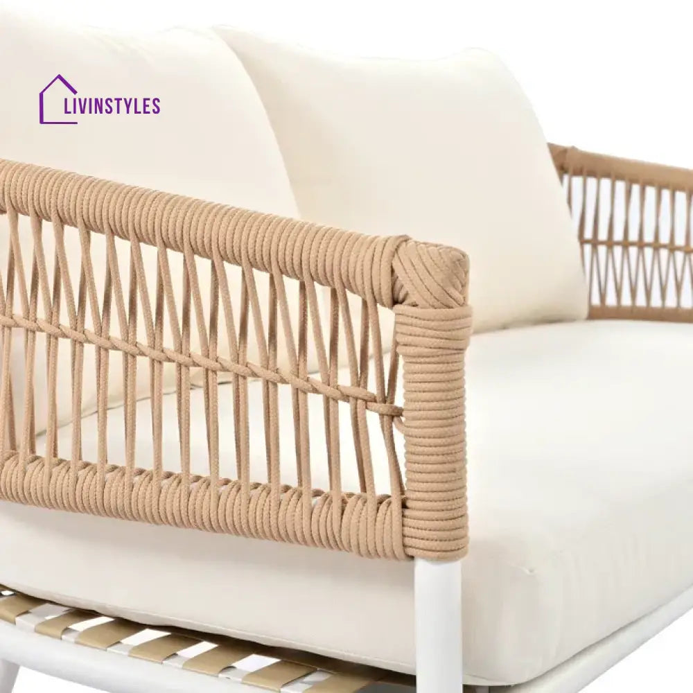 Frias Outdoor Sofa Set 2 Seater 2 Single seater and 1 Center Table Braided & Rope - Sofa Sets