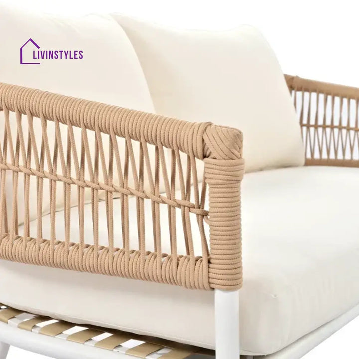 Frias Outdoor Sofa Set 2 Seater 2 Single seater and 1 Center Table Braided & Rope - Sofa Sets